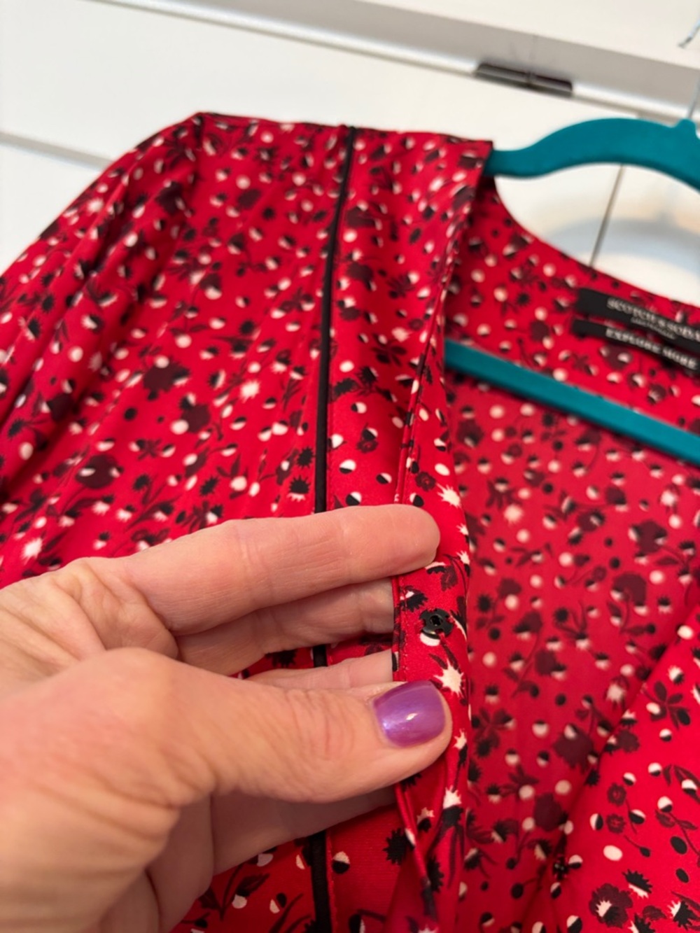 Scotch & soda Red Floral Long Sleeve Dress - Picture 4 of 9